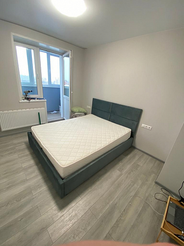 Двуспальная кровать Афродита-4 180x200 с ПМ тёмно-синий велюр velutto 26 фото покупателя 7